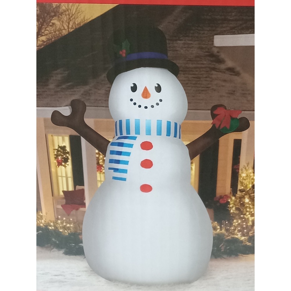 10 Ft Snowman Christmas Airblown Yard Inflatable Hoilday Time Outdoor...